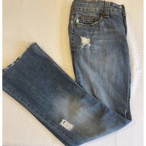Women’s Grass Jeans Los Angeles Flared Distressed Raw Hem Size 29 Denim